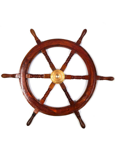 Wooden Ship Wheel, Brass Fitted 30