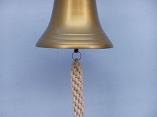 Load image into Gallery viewer, Antique Brass Hanging Ship&#39;s Bell 9&quot;