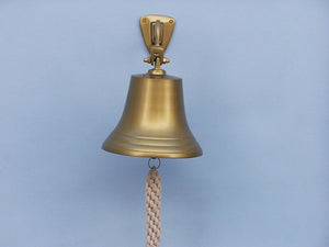 Antique Brass Hanging Ship's Bell 9"