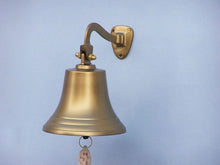 Load image into Gallery viewer, Antique Brass Hanging Ship&#39;s Bell 11&quot;