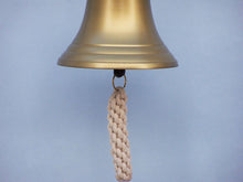 Load image into Gallery viewer, Antique Brass Hanging Ship&#39;s Bell 11&quot;