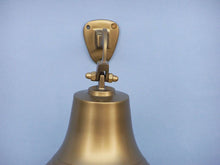 Load image into Gallery viewer, Antique Brass Hanging Ship&#39;s Bell 11&quot;