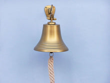 Load image into Gallery viewer, Antique Brass Hanging Ship&#39;s Bell 11&quot;