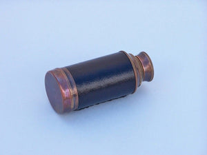 Deluxe Class Scout's Antique Copper - Leather Spyglass Telescope 7"" with Rosewood Box