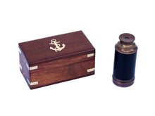 Load image into Gallery viewer, Deluxe Class Scout&#39;s Antique Copper - Leather Spyglass Telescope 7&quot;&quot; with Rosewood Box