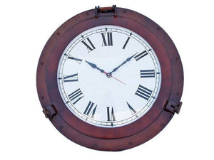 Antique Copper Deluxe Class Porthole Clock 20""